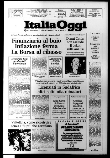 Italia oggi : quotidiano di economia finanza e politica